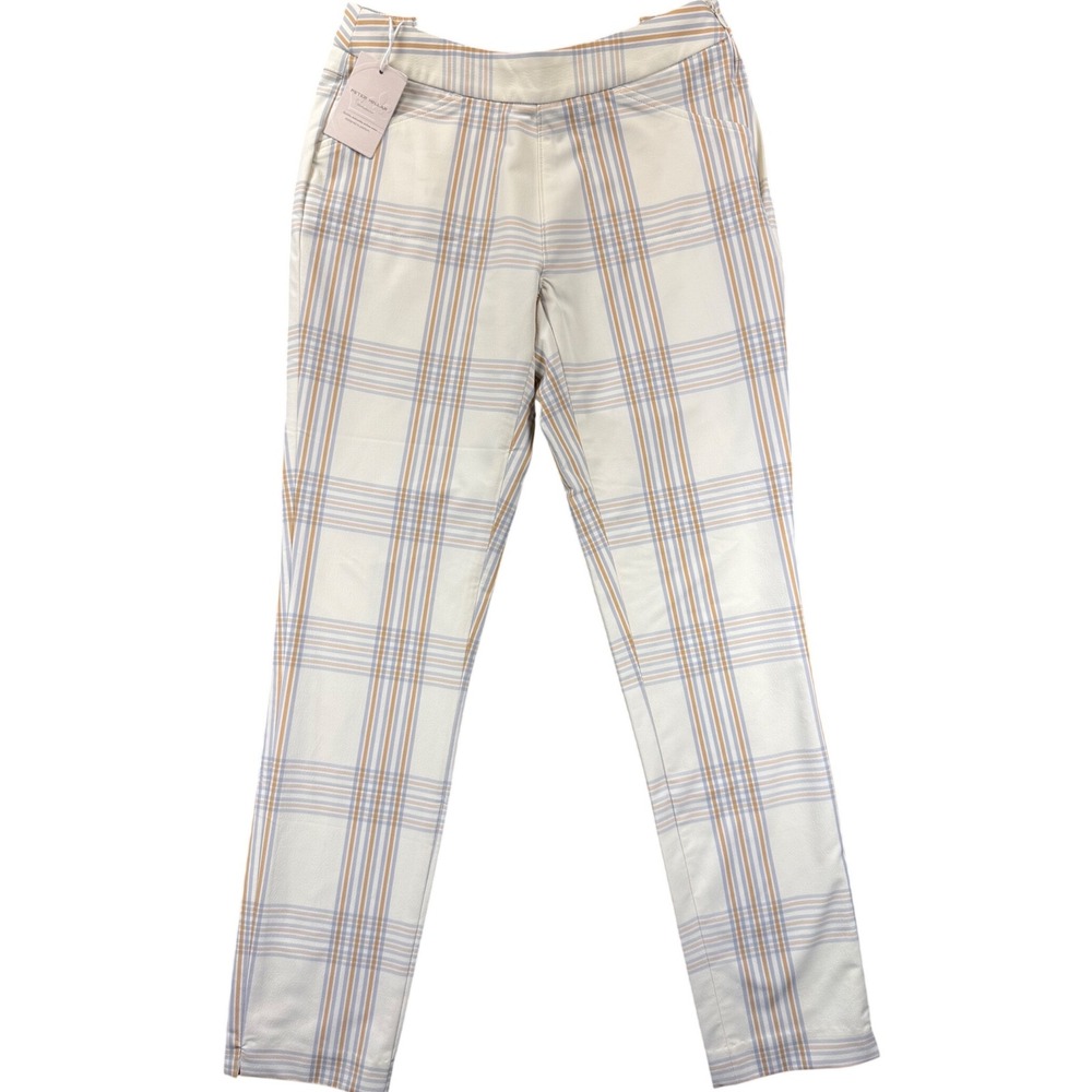 Peter Millar Dynamite Technical Women's Ivory Plaid Golf Pant size 0 NWT $149